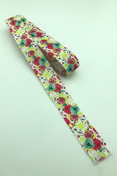 Hayalperest boncuk Panglică Grosgrain cu model de flori înfășurate 10 Mt