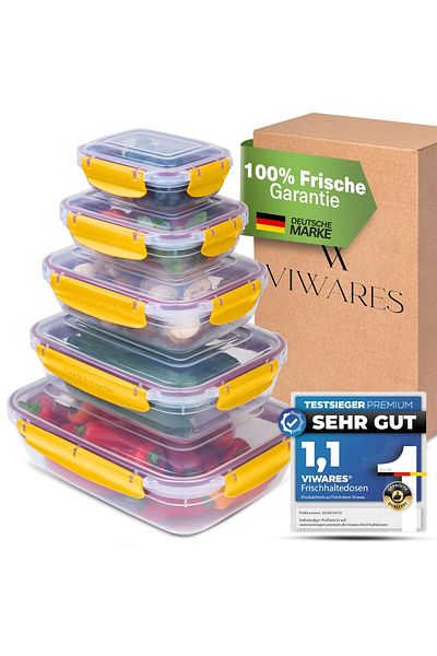 Viwares Frischhaltedosen mit Deckel - 5er Set