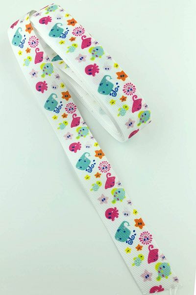 Hayalperest boncuk Κορδέλα Grosgrain με στάμπα μικροσκοπικών ζώων 10 Mt