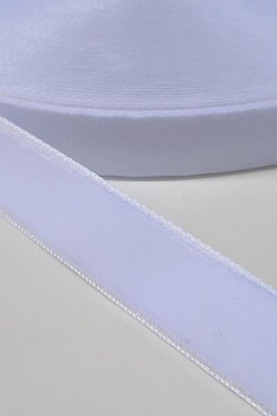 Hayalperest boncuk 2 Cm White Velvet Ribbon