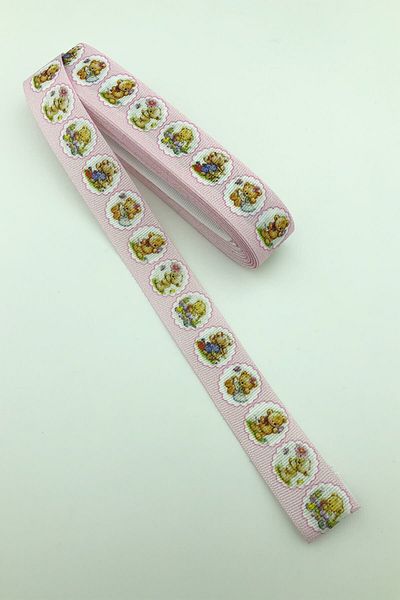 Hayalperest boncuk Κορδέλα Grosgrain με μοτίβο με φιγούρα αρκουδάκι 10 Mt