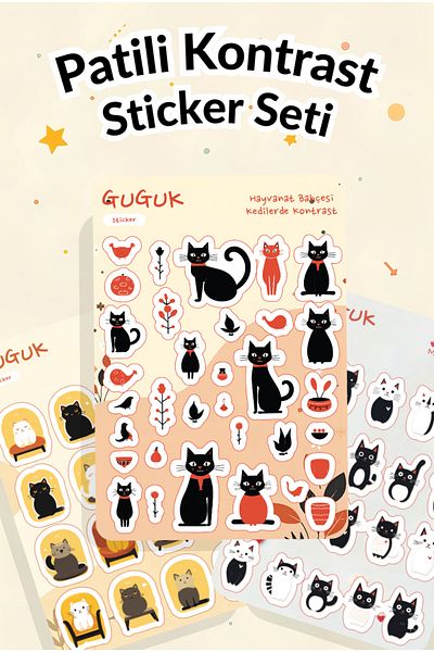 GUGUK Paw Contrast Sticker Leaves Set