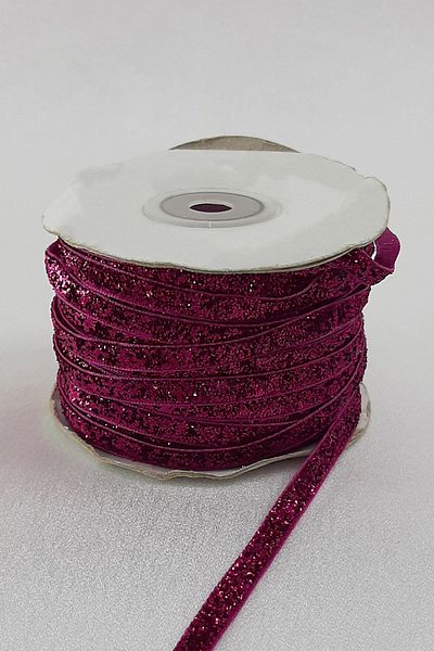 Hayalperest boncuk Φούξια Glitter Velvet Κορδέλα 6 χλστ