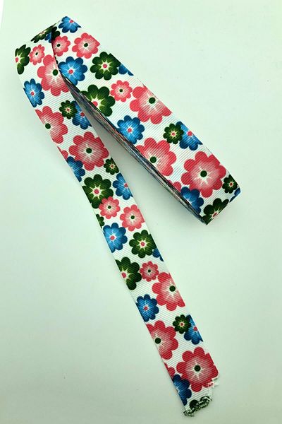 Hayalperest boncuk Κορδέλα Grosgrain με στάμπα μαργαρίτας 10 Mt