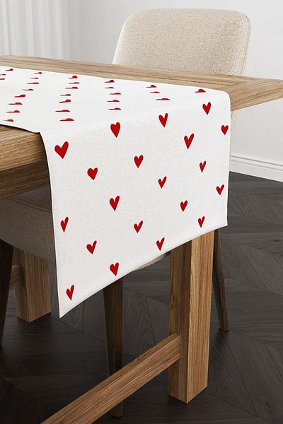 Cango Home Red Heart Valentine's Day Themed Modern Pattern Digital Printed Runner Cgh1399-Rn