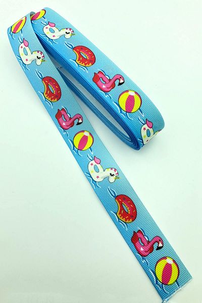Hayalperest boncuk Πλωτή κορδέλα Grosgrain με σχέδιο Flamingo 10 Mt