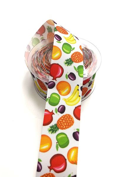 Hayalperest boncuk Κορδέλες Grosgrain με σχέδιο φρούτων 4 cm 1 Mt