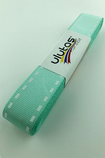 Hayalperest boncuk Panglică Grosgrain - Imprimată Panglică Verde Apă, 2,5 Cm