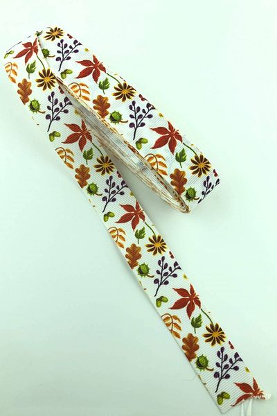 Hayalperest boncuk Καφέ Φύλλο Τυπωμένη Κορδέλα Grosgrain 10 Mt