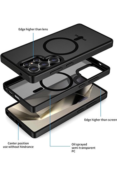 m.tk moveteck Galaxy S25 Ultra Kılıf Mat Magsafe Şarj Özellikli Darbe Önleyici Hassas Butonlu Renkli Yumuşak Kenar