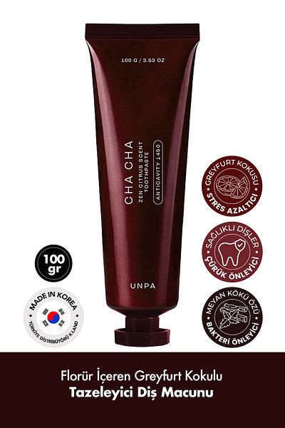 UNPA Unpa Cha Cha Zen Citrus Scent Toothpaste - Vegan, Grapefruit Refreshing, Fluoride, Toothpaste