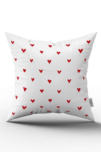 Cango Home Modern Digital Printing Red Heart Valentine's Day Themed Throw Pillow Cover Cgh1399-Ct