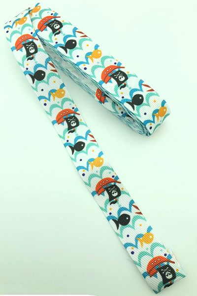 Hayalperest boncuk Panglică grosgrain imprimată cu tematică de înot 10 Mt