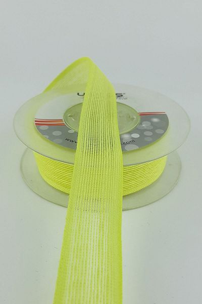 Hayalperest boncuk Yellow Linen Effect Ribbon 2.5 Cm 10 Mt