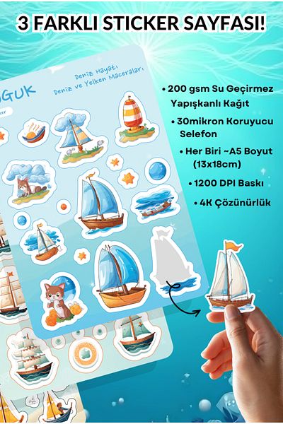 GUGUK Sea Adventure Sticker Leaves Set