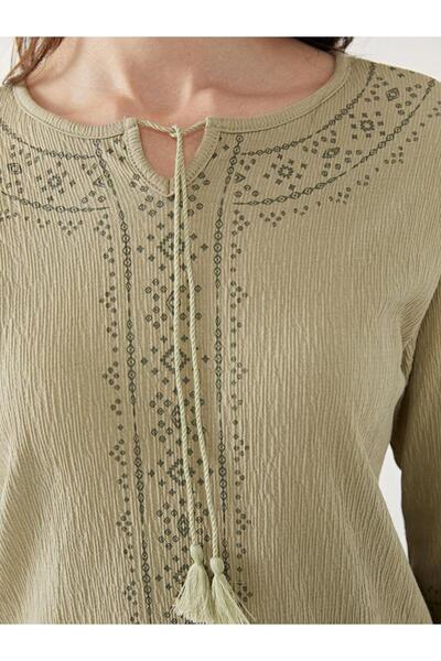 LC Waikiki LCW Grace Bağlamalı Yaka Çiçekli Kadın Bluz