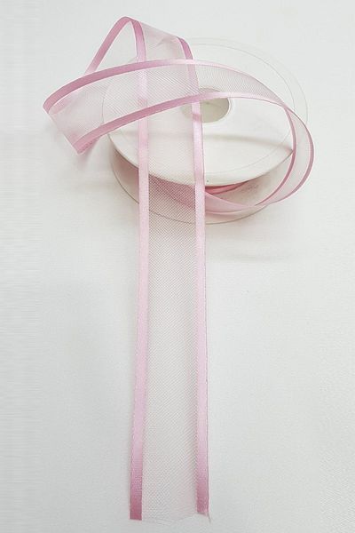 Hayalperest boncuk Baby Pink Organza Σατέν Κορδέλα 2,5εκ