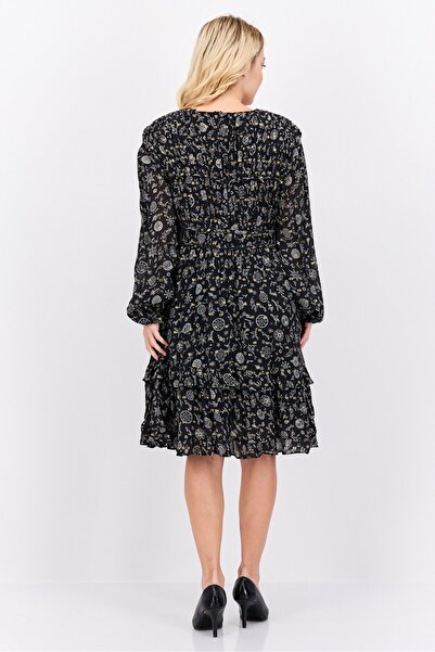 Scotch & Soda Women Allover Print Mini Dress, Black Combo