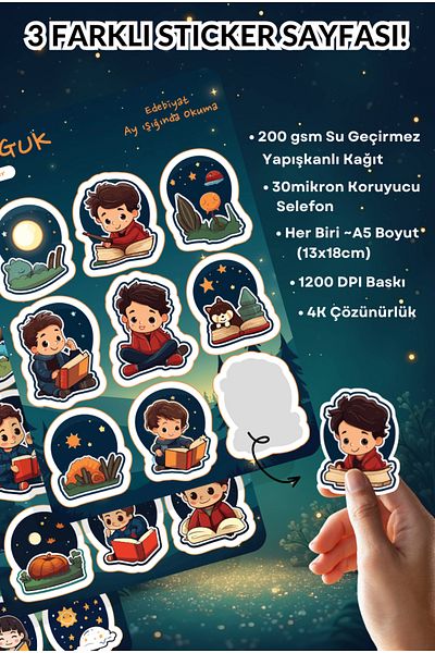 GUGUK Literature Night Sticker Leaves Set