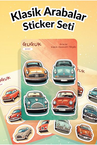 GUGUK Classic Cars Sticker Leaves Set