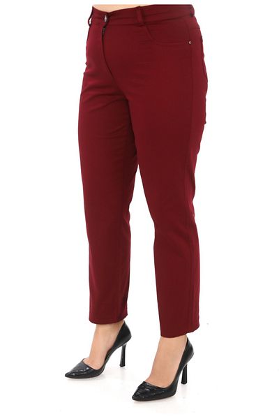 AKŞEN GİYİM Pantaloni cu picioare din țesătură din țesătură moale din lycra, 96% bumbac/bumbac