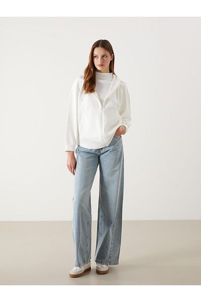 LC Waikiki Hanorac supradimensionat cu glugă LCW Modest pentru femei, cu fermoar