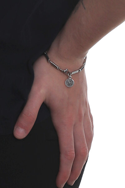 LABALABA Men's Cube Triangle Model Steel Chain Bracelet