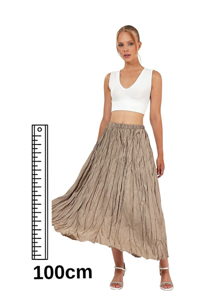 Amorti Φούστα Mink Maxi - Γυναικεία, Πλισέ και Ζαρωμένο Ύφασμα