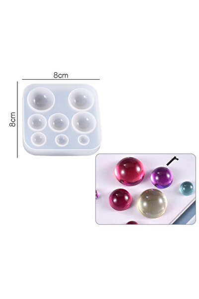 HOBİFLEX EPOKSİ REÇİNE SİLİKON KALIP İTHAL ÜÇ BOYUTLU DÜZ ZEMİNLİ YUVARLAK OB...