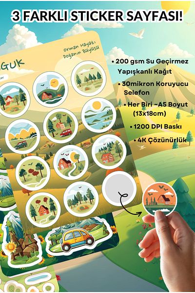 GUGUK Set of Leaves: Nature's Discovery Stickers