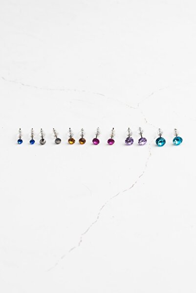 Modex Colorful Single Stone Earring Set