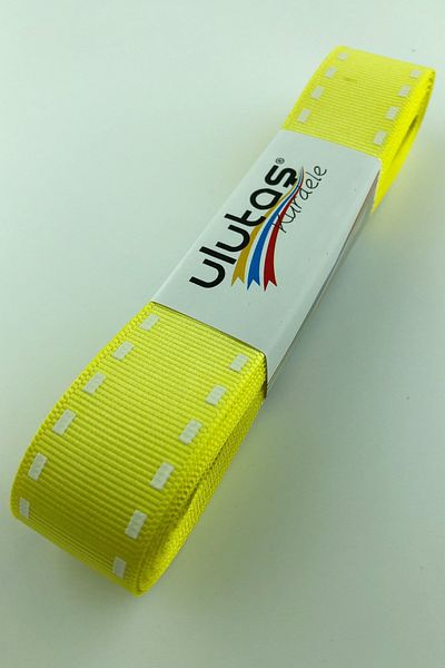 Hayalperest boncuk Κίτρινη ρίγα με στάμπα Grosgrain Κορδέλα 2,5 εκ