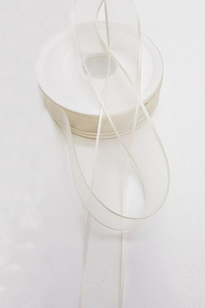 Hayalperest boncuk Panglică Satin Organza Cremă 2,5cm