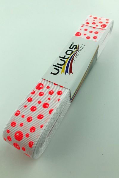 Hayalperest boncuk Κορδέλα Grosgrain με στάμπα νέον πορτοκαλί 2,5 εκ