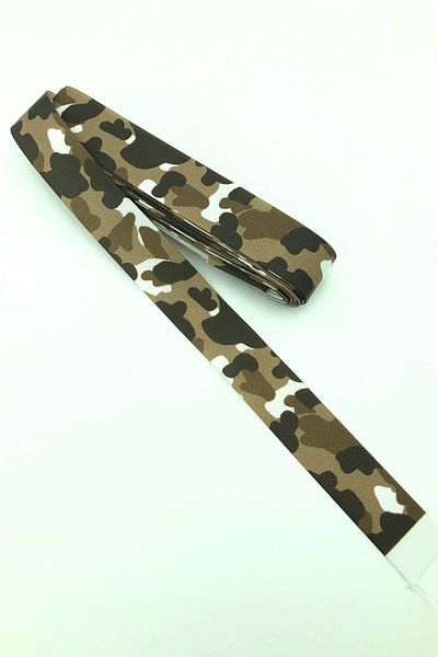 Hayalperest boncuk Καφέ Καμουφλάζ Τυπωμένη Κορδέλα Grosgrain 10 Mt