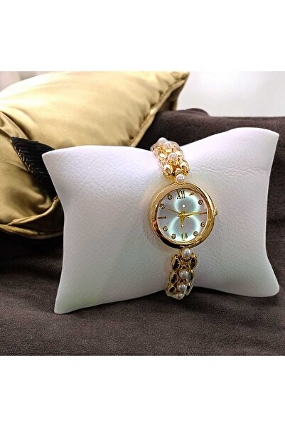 Neorney Yuvarlak Kasa Şık İnci Taşlı Kadın Kol Saati