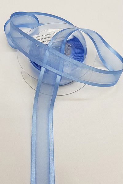 Hayalperest boncuk Baby Blue Organza Σατέν Κορδέλα 2,5εκ