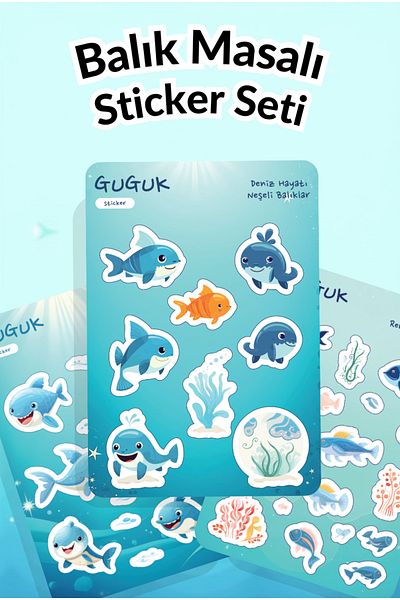 GUGUK Fish Tale Sticker Leaves Set