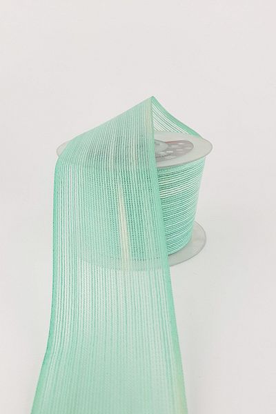 Hayalperest boncuk Κορδέλα Mint Green Linen Effect 6 cm 10 m