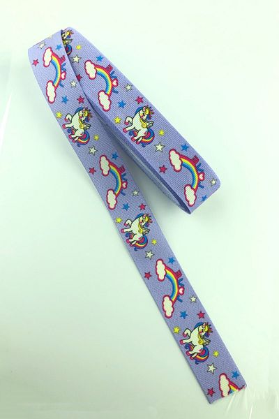Hayalperest boncuk Κορδέλα Grosgrain με στάμπα Sky Rainbow Unicorn