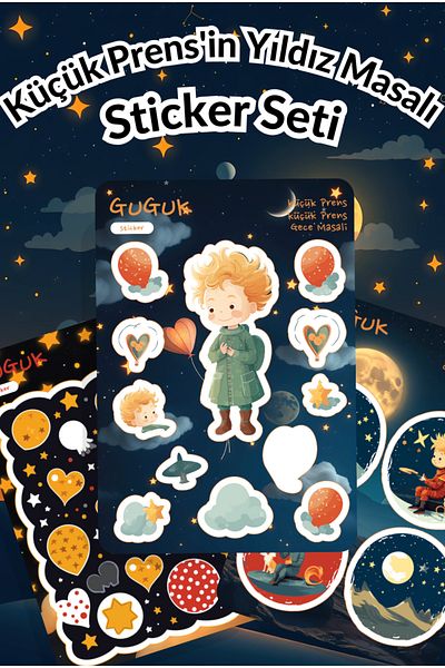 GUGUK Little Prince's Star Tale Sticker Leaves Set