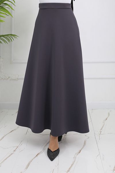 ALLMİRA FASHION Smoked Puff Scuba Hijab Flared Skirt