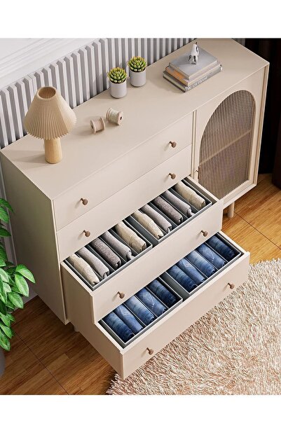 Helen's Home 3ks 5 přihrádek skládací kalhoty Košile Organizér na svetry Úložný box Organizér 26x36x17cm