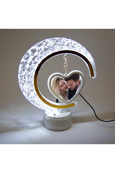 Nobbystar إطار صورة على شكل قلب هلال مع مصابيح LED