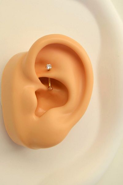 Sacce Scarves&Accessories Zircon Stone Steel Rook Piercing Daith Helix Eyebrow Belly Lobe Compatible Piercing