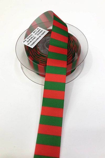 Hayalperest boncuk Κόκκινη Πράσινη Ρίγα Τυπωμένη Κορδέλα Grosgrain 2,5cm