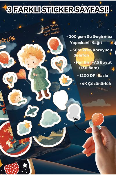GUGUK Little Prince's Star Tale Sticker Leaves Set