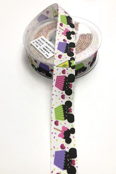 Hayalperest boncuk Grosgrain Patterned Ribbon - 2.5 cm 1 Mt