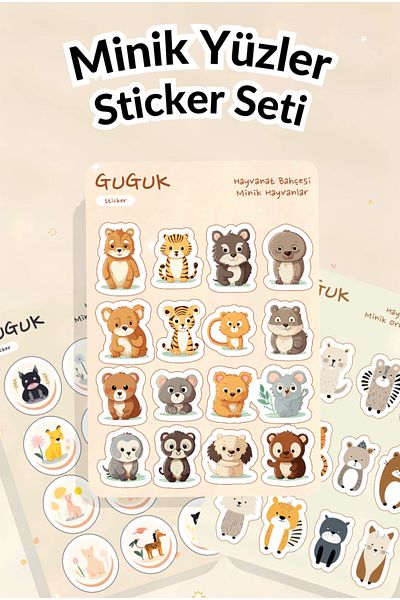 GUGUK Tiny Faces Sticker Leaves Set