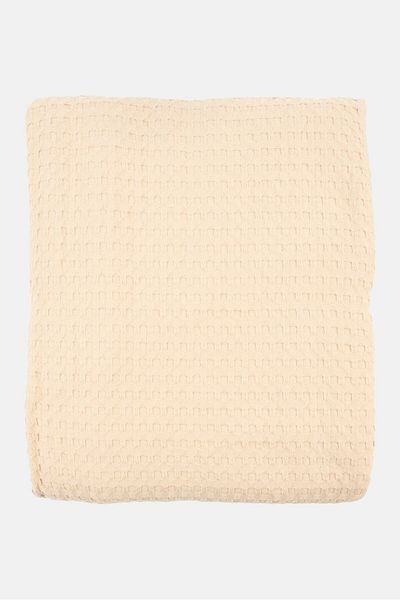 Muy Mucho Recycled Cotton Multipurpose Textured Blanket 220 X 240 Cm, Beige